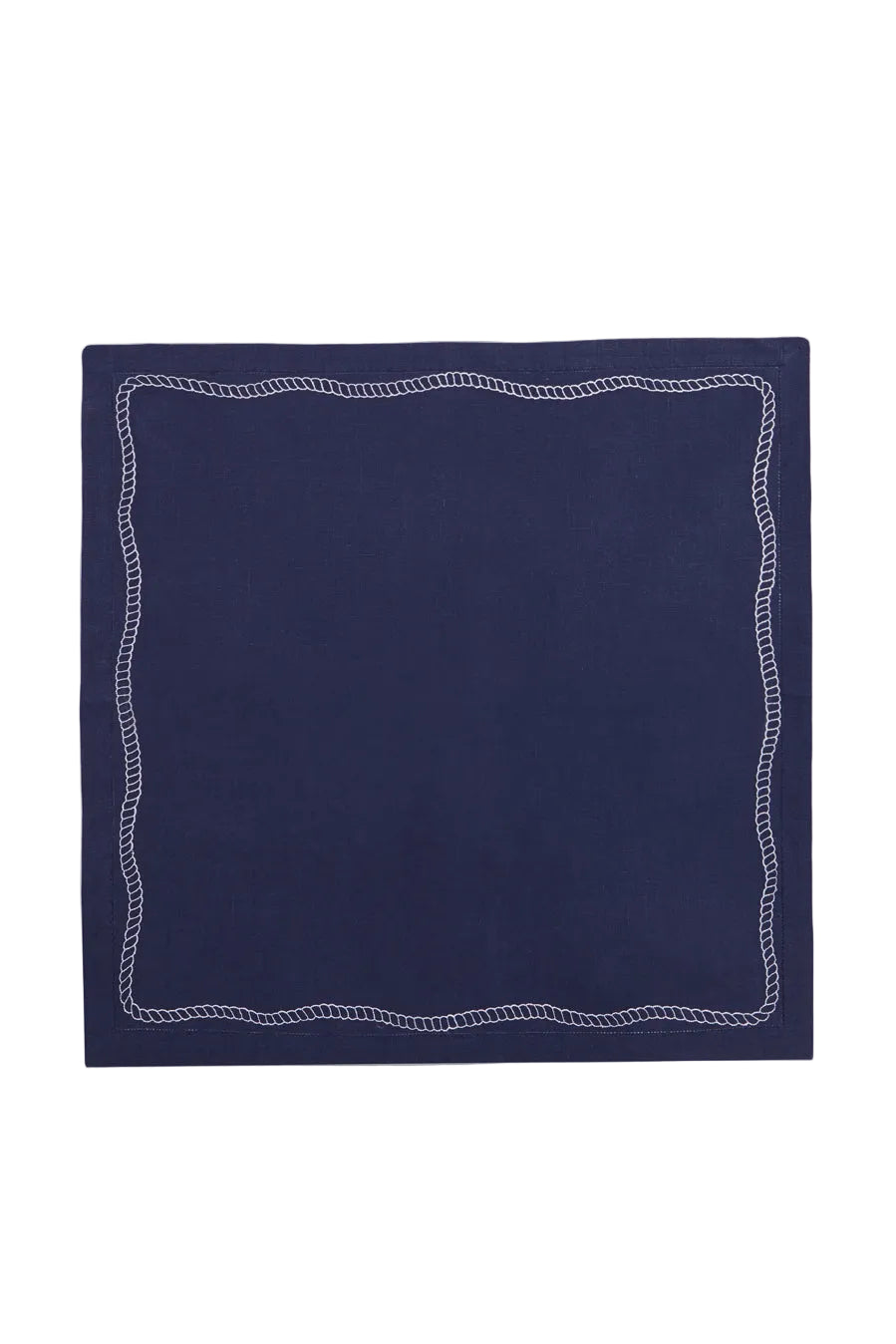 Bowline Linen Napkin in Navy with White