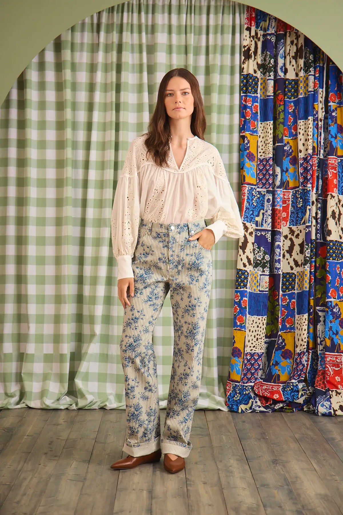 Lakelynn Pant in Cornflower Toile