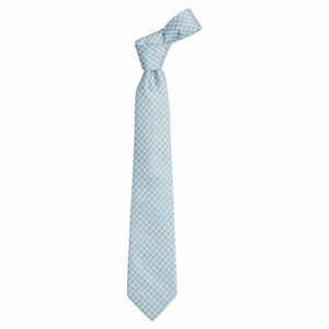 little english classic children's clothing,  boys light blue gingham necktie 