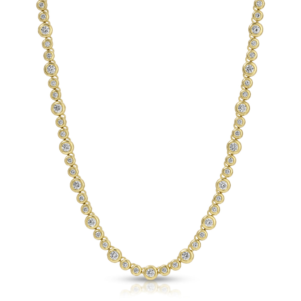 Micro Nesting Gem Tennis Necklace in Diamond