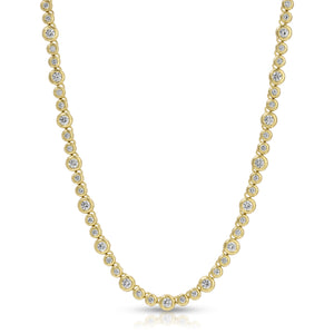 Micro Nesting Gem Tennis Necklace in Diamond