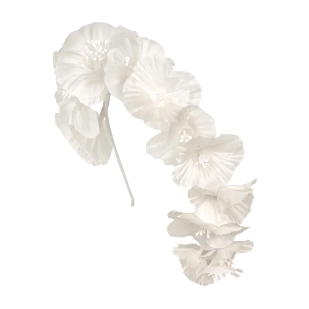 Peony Vine Headband in Cream