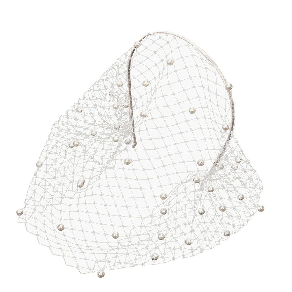 Voilette Headband with Pearls