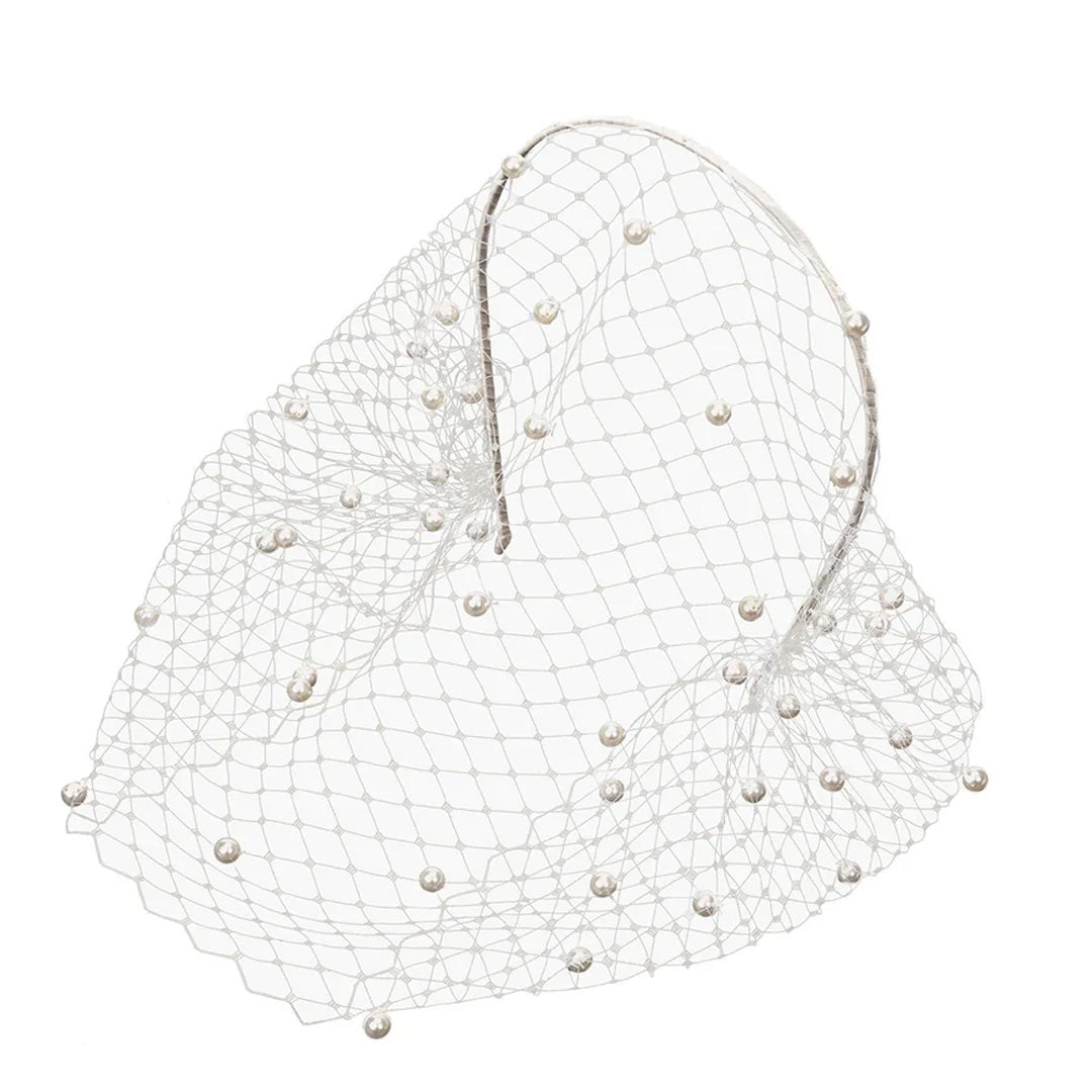 Voilette Headband with Pearls