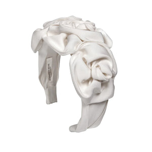 Triple Rosette Faille Headband