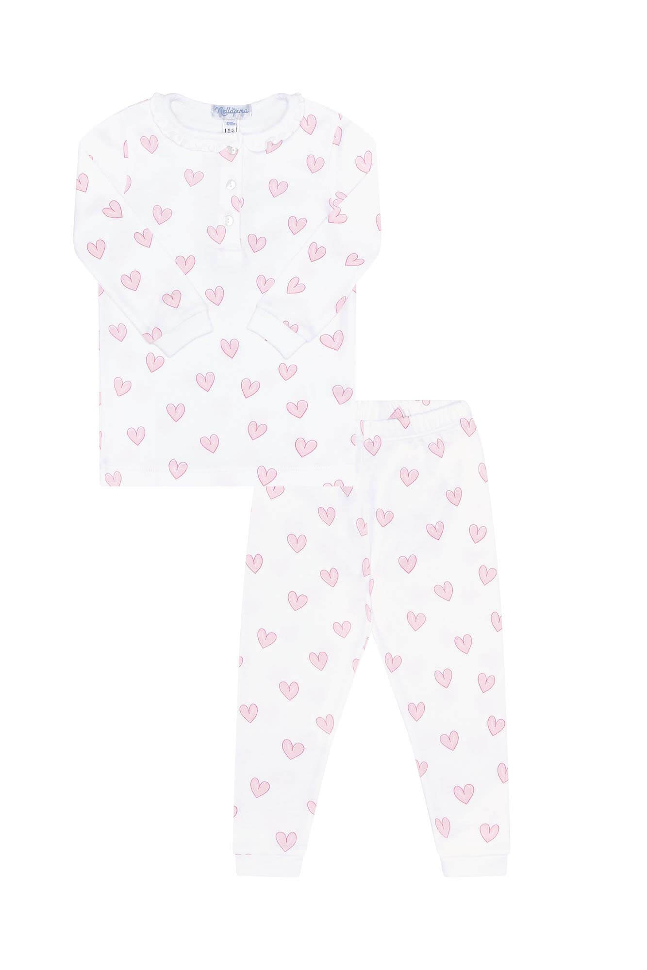 Nellapima-Heart-Print-Pajama-Pink-Set