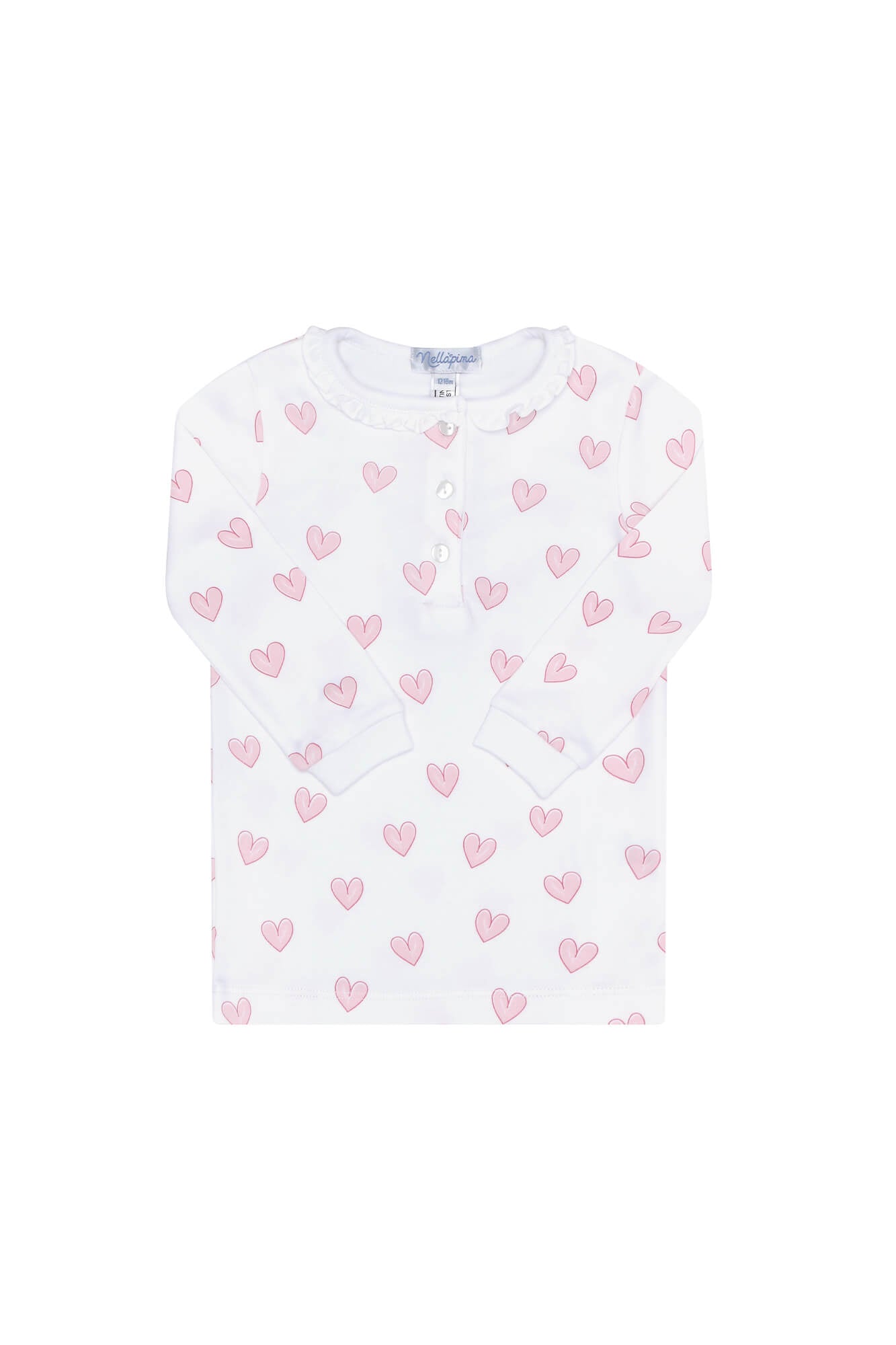 Nellapima-Heart-Print-Pajama-Pink-Top