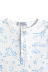 Nellapima Lone Star Toile Pajamas Blue Detail