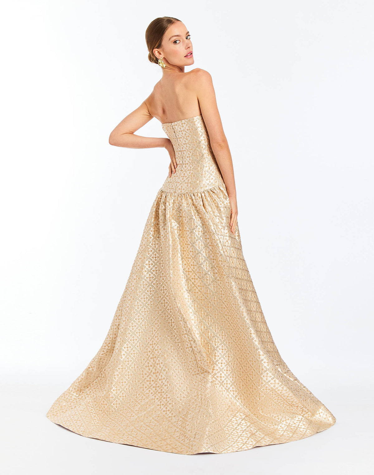 Nereida Dropwaist Gown in Golden Tile