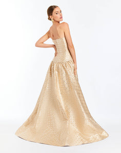 Nereida Dropwaist Gown in Golden Tile