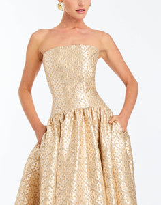 Nereida Dropwaist Gown in Golden Tile
