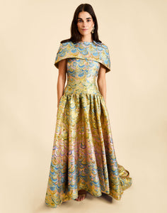 Nereida Dropwaist Gown in Gilded Marble