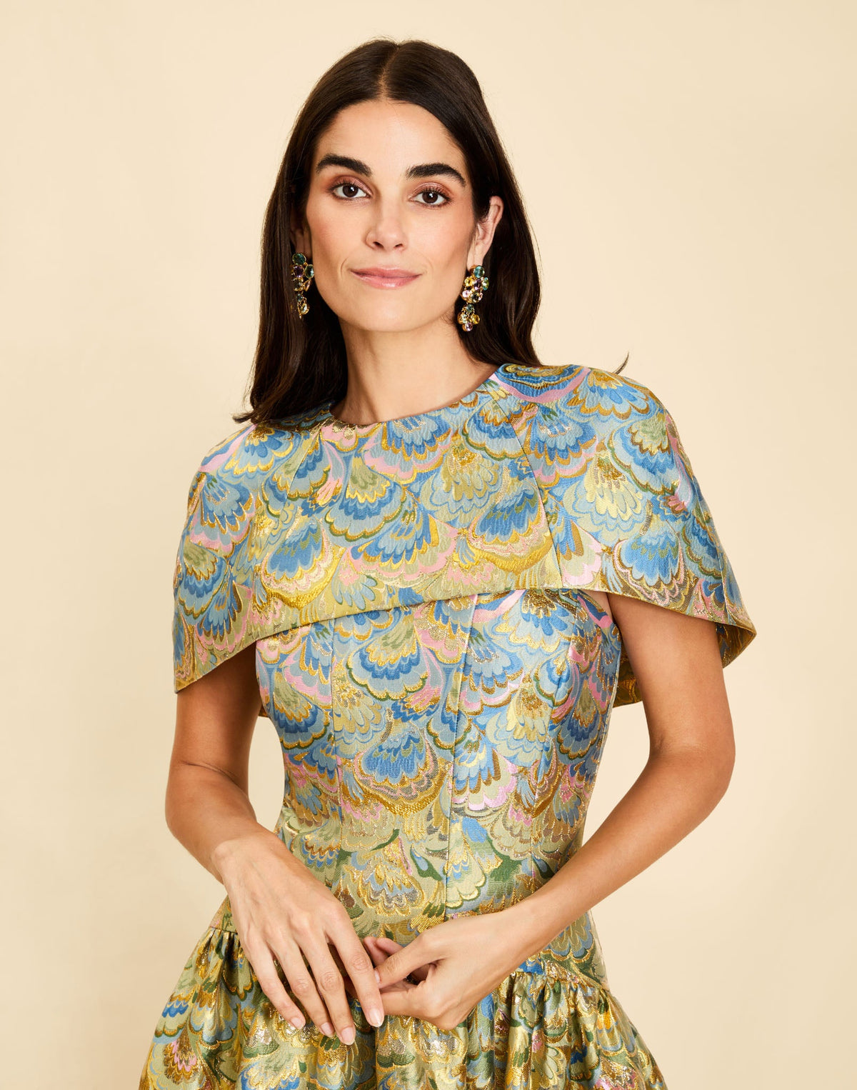 Nereida Dropwaist Gown in Gilded Marble