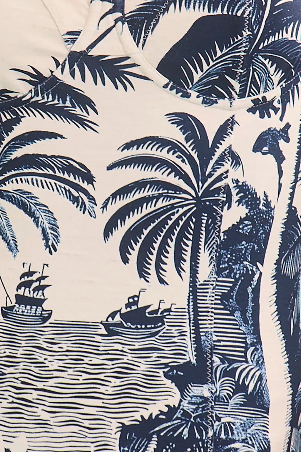 Close up of the Nevis One Piece in Bermuda Toile.