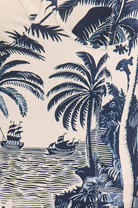 Close up of the Nevis One Piece in Bermuda Toile.