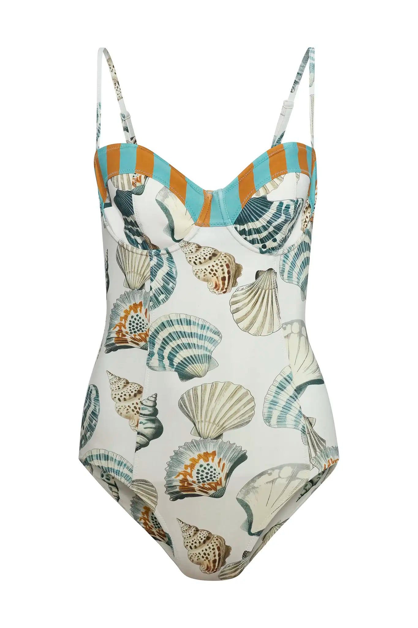 The Nevis One Piece in Somers Shell Cream. 