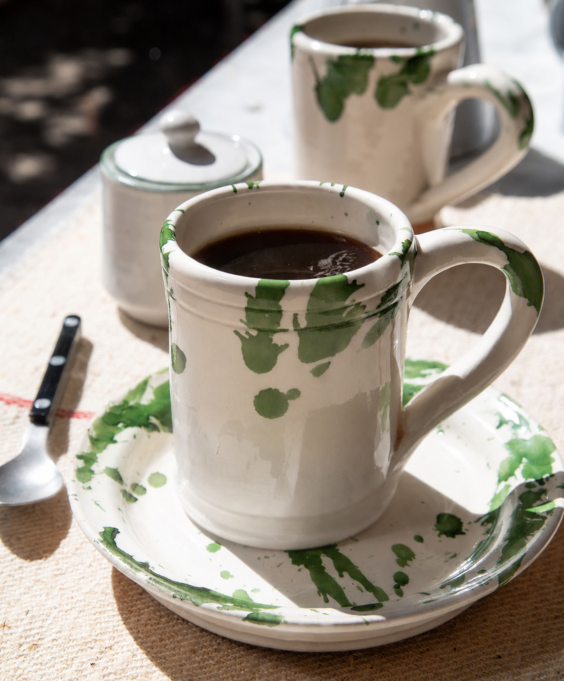 Montegranaro Green & White Splatterware Mug