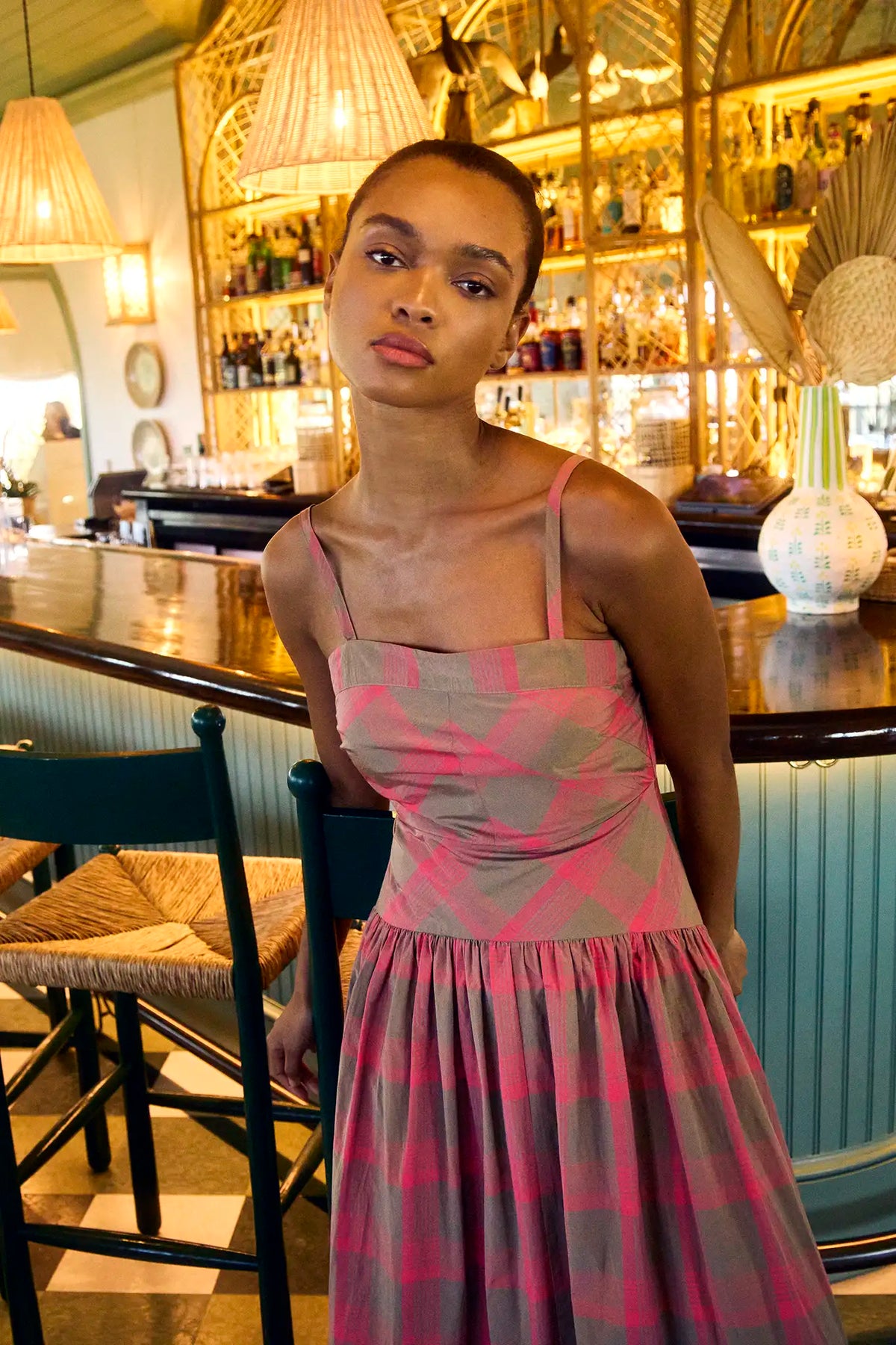 Newberry Dress in Day Glow Check