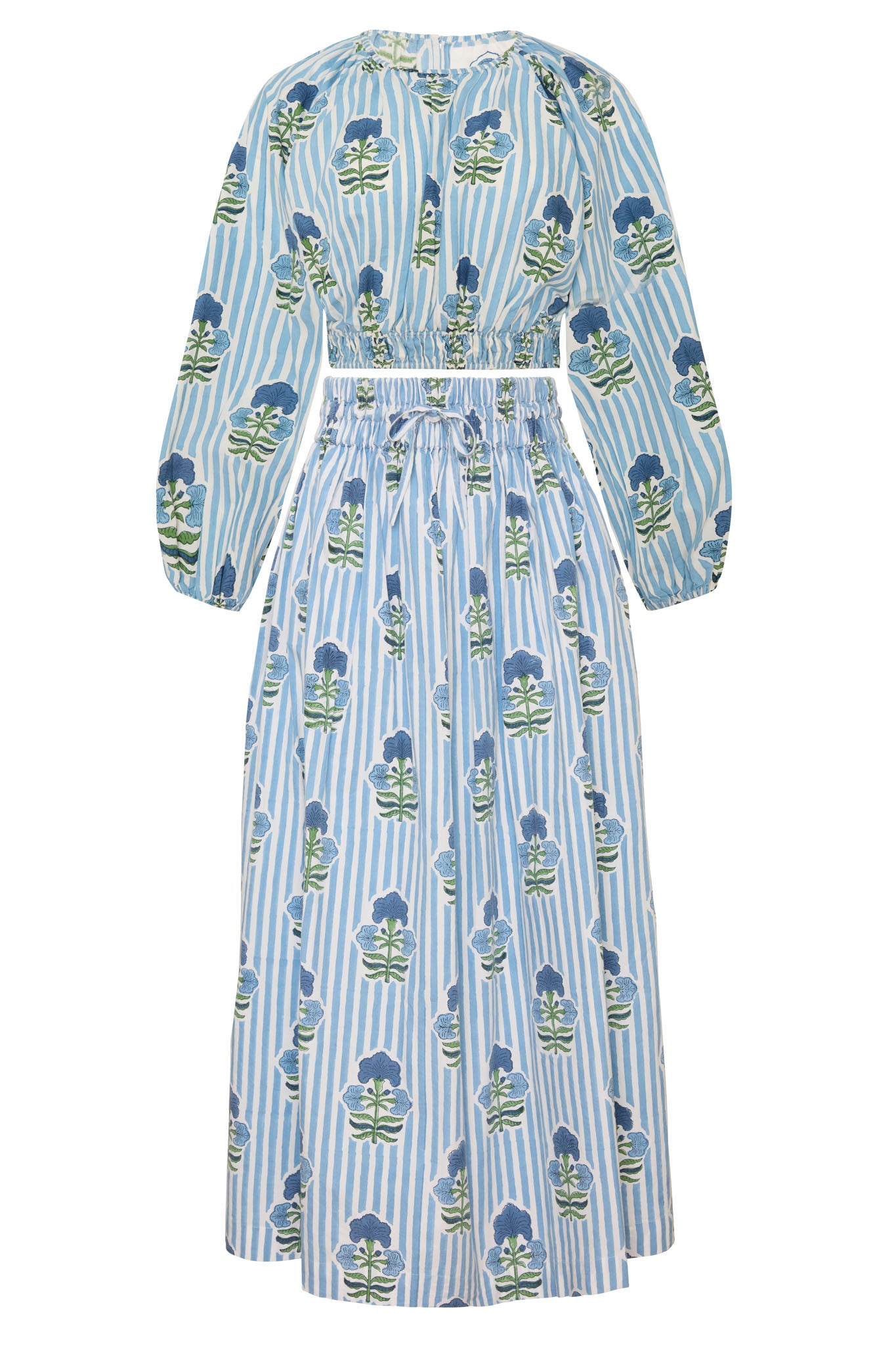 Newport Skirt in Blue & Green Flower
