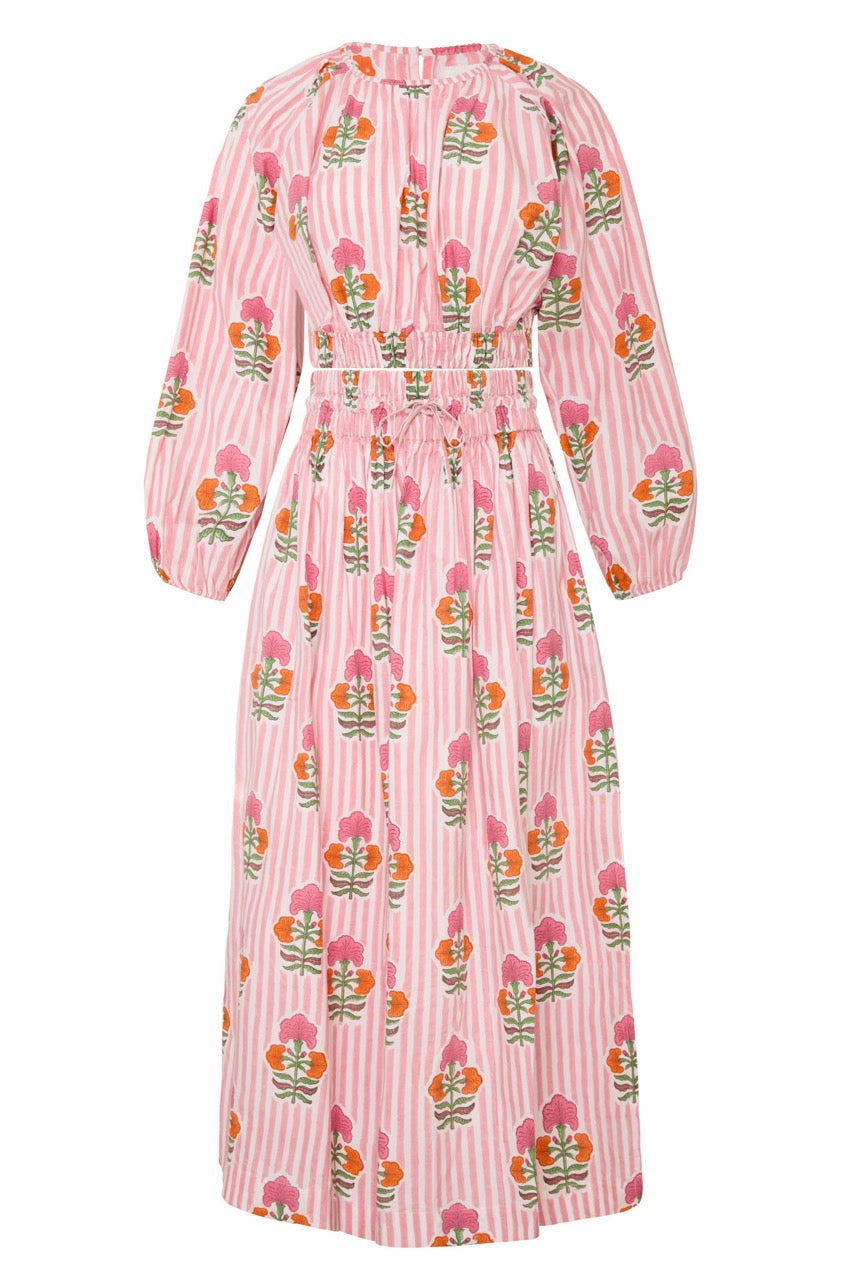 Newport Top in Pink & Orange Flower