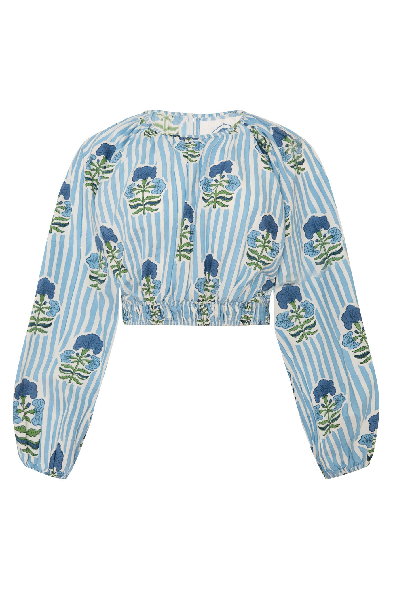 Newport Top in Blue & Green Flower