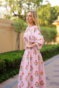 Newport Skirt in Pink & Orange Flower