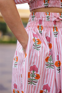 Newport Skirt in Pink & Orange Flower