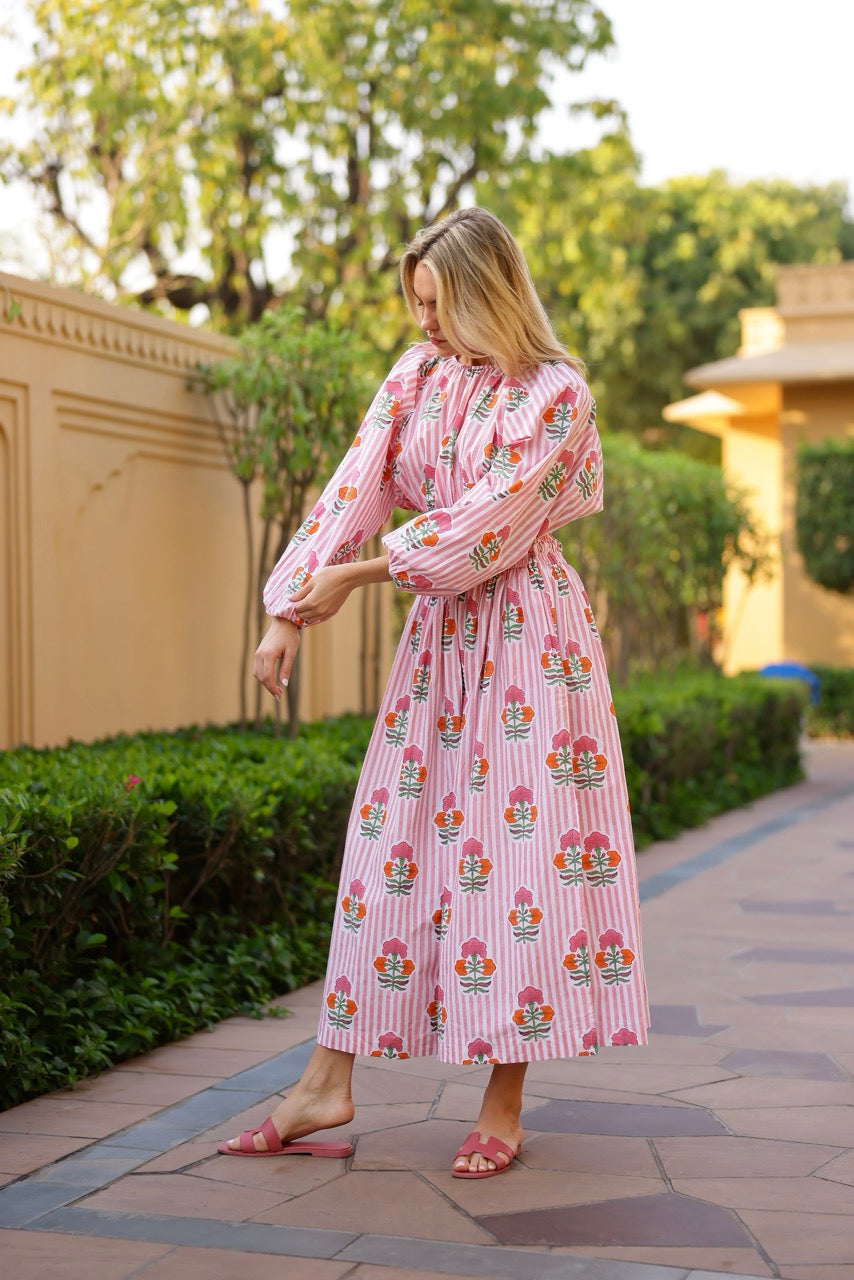Newport Skirt in Pink & Orange Flower | Over The Moon