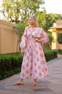 Newport Skirt in Pink & Orange Flower