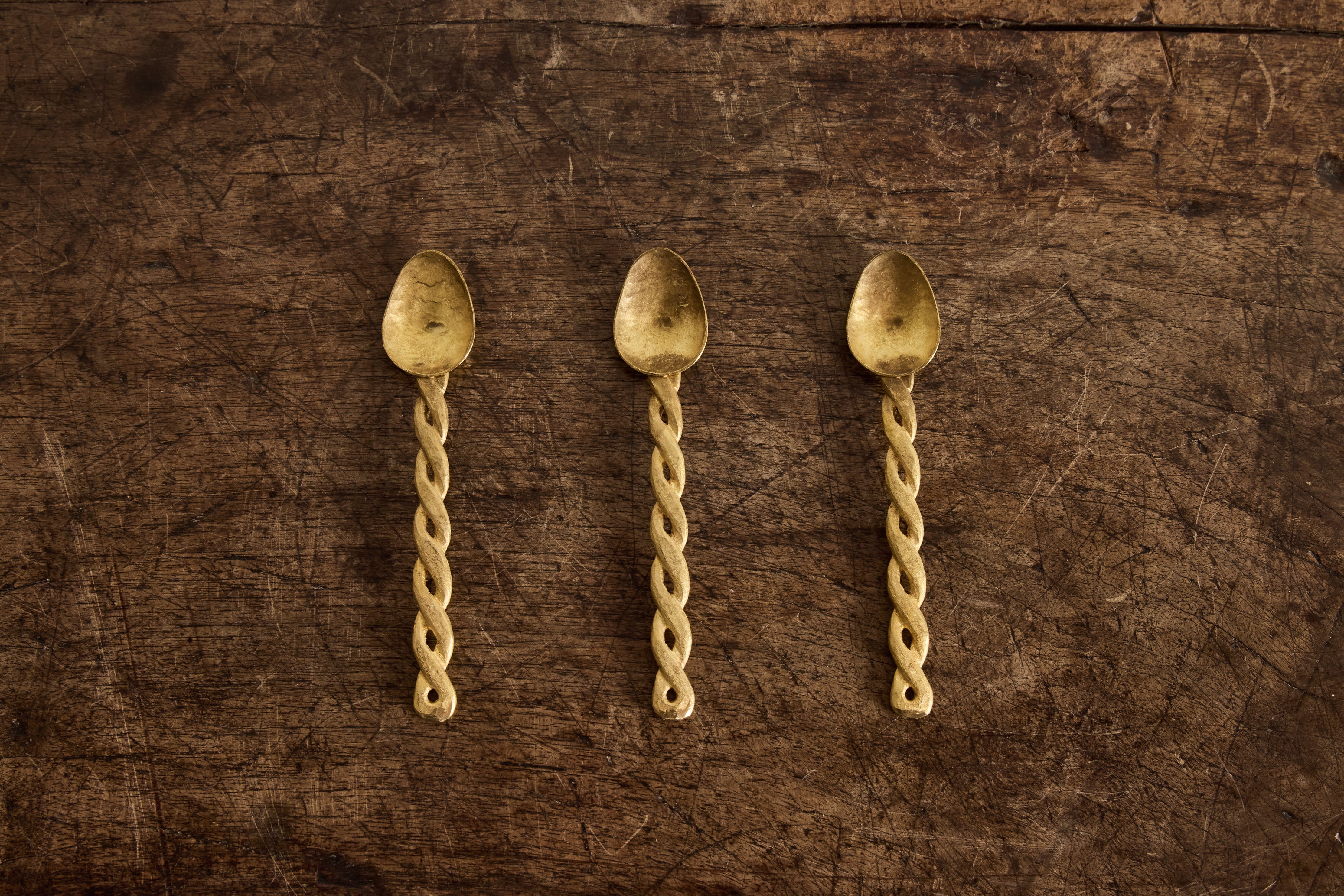 Brass Twisted Spoon