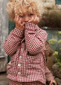 Nico Boys Pajama in Rust Gingham