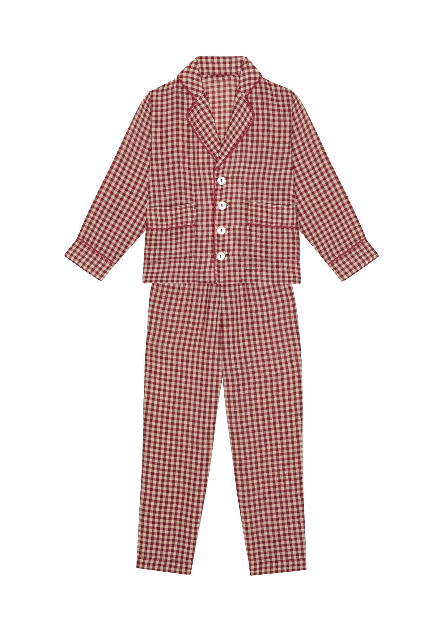 Nico Boys Pajama in Rust Gingham