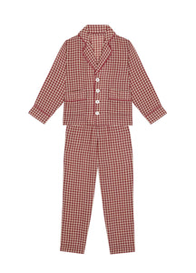 Nico Boys Pajama in Rust Gingham