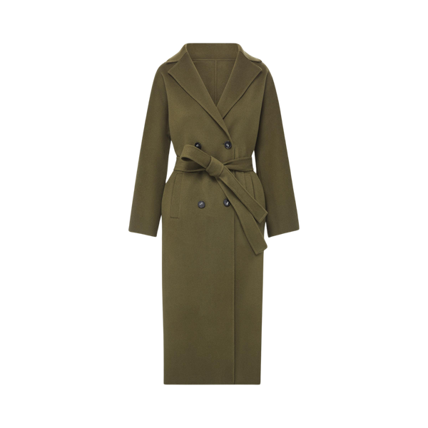 Nicola Cashmere Coat in Green | Over The Moon