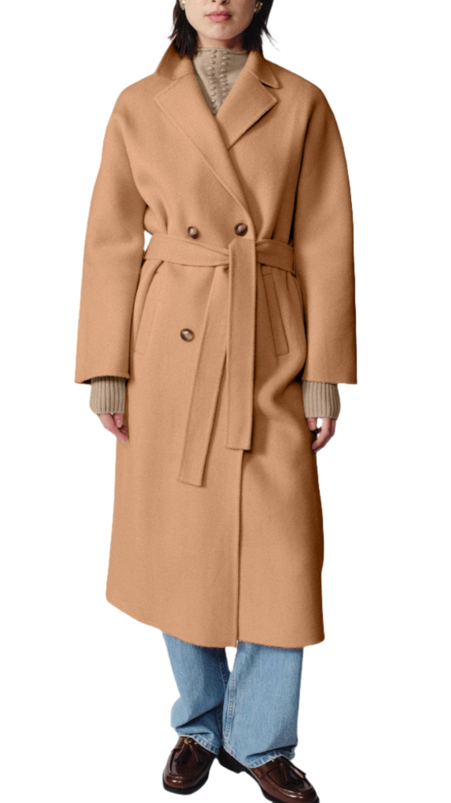 Nicola Cashmere Coat in Camel