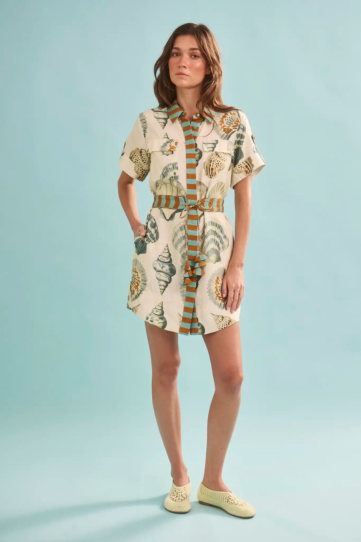 The Nicole Dress in Somers Shell Cream. 