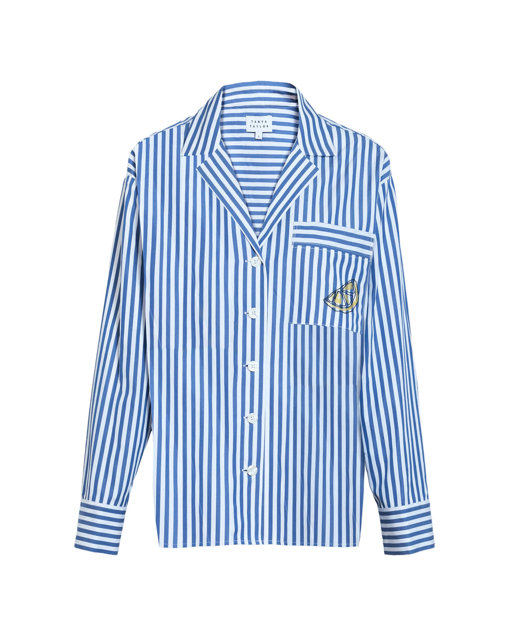 Noa Top in Optic White/French Blue Stripe