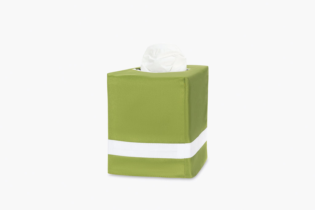 Nocturne Tissue Box Cover in Grass/White