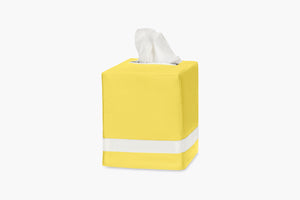 Nocturne Tissue Box Cover in Lemon/Bone