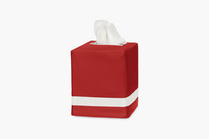 Nocturne Tissue Box Cover in Scarlet/Bone