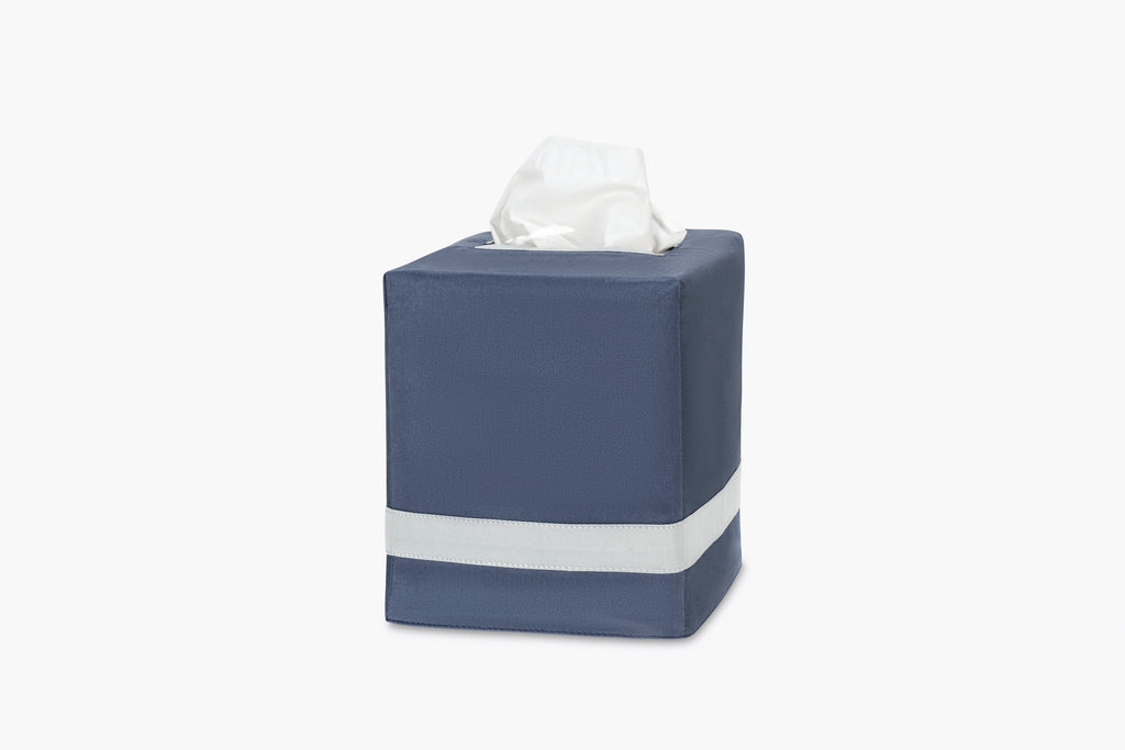 Nocturne Tissue Box Cover in Steel Blue/Pool