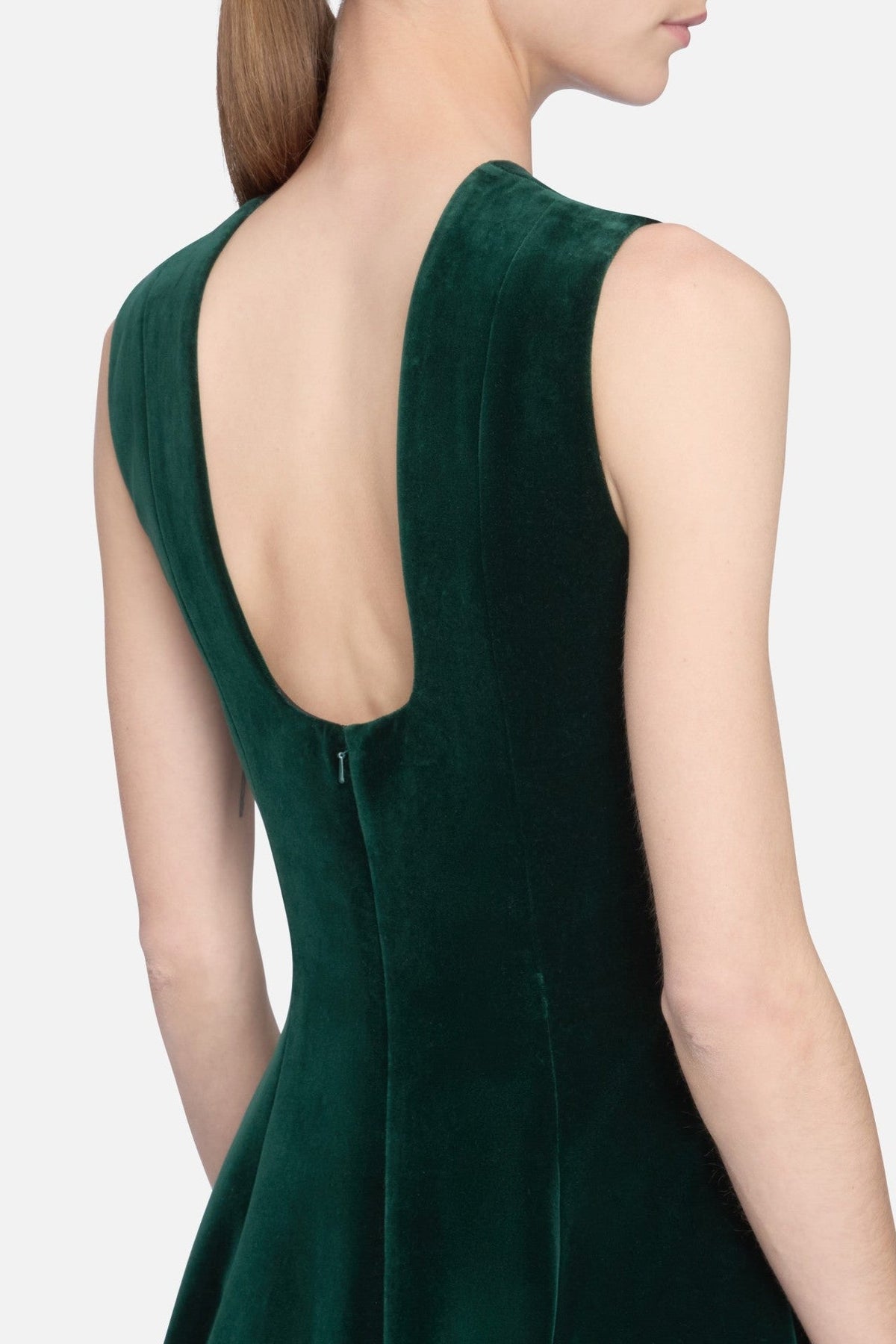 Nodin Dress in Green Velvet