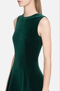 Nodin Dress in Green Velvet
