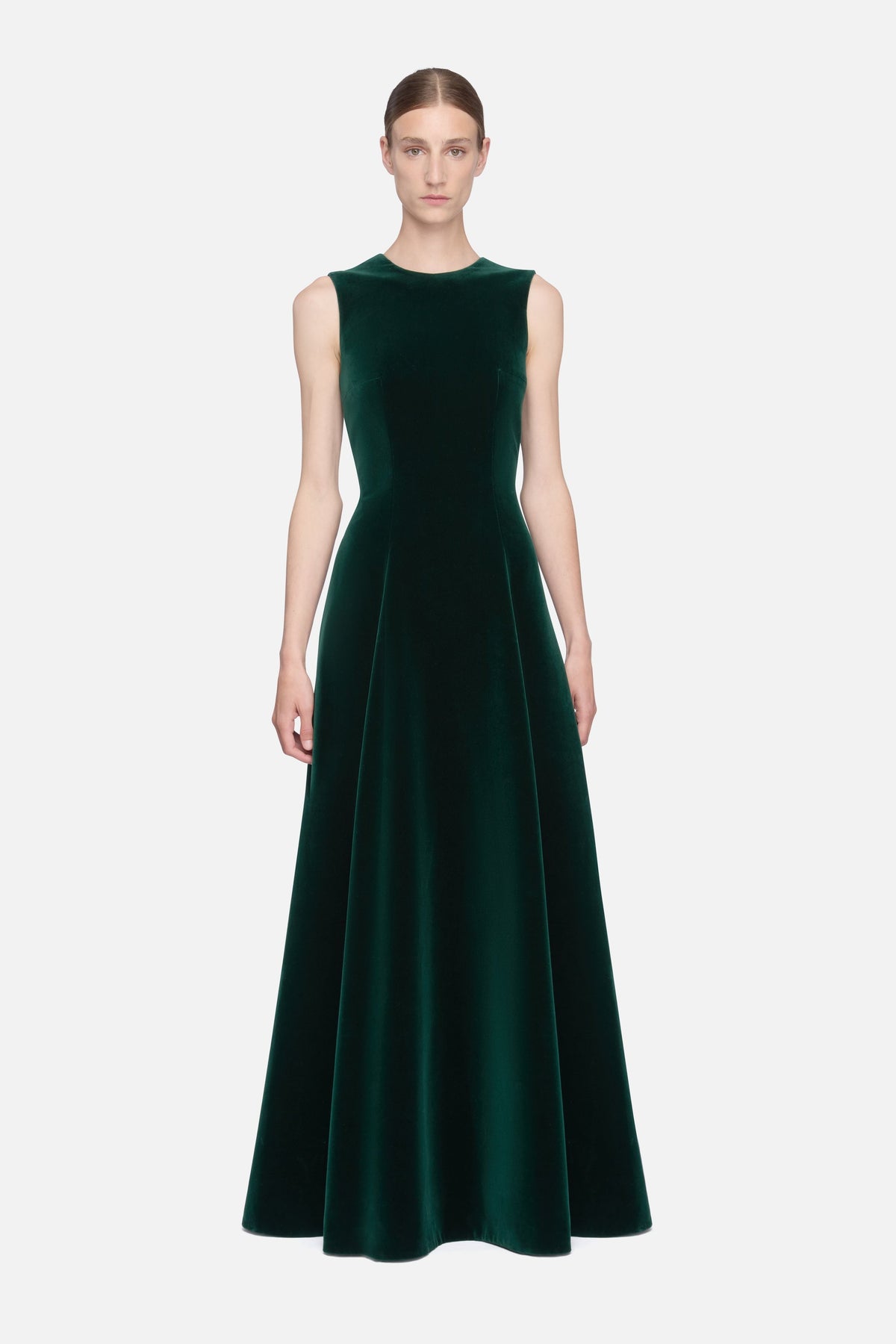 Nodin Dress in Green Velvet