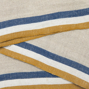 Normandy Napkins in Mustard, Natural & Blue Stripes, Set of 4