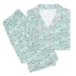 North Pole Christmas Women's Button Front Pajama Set