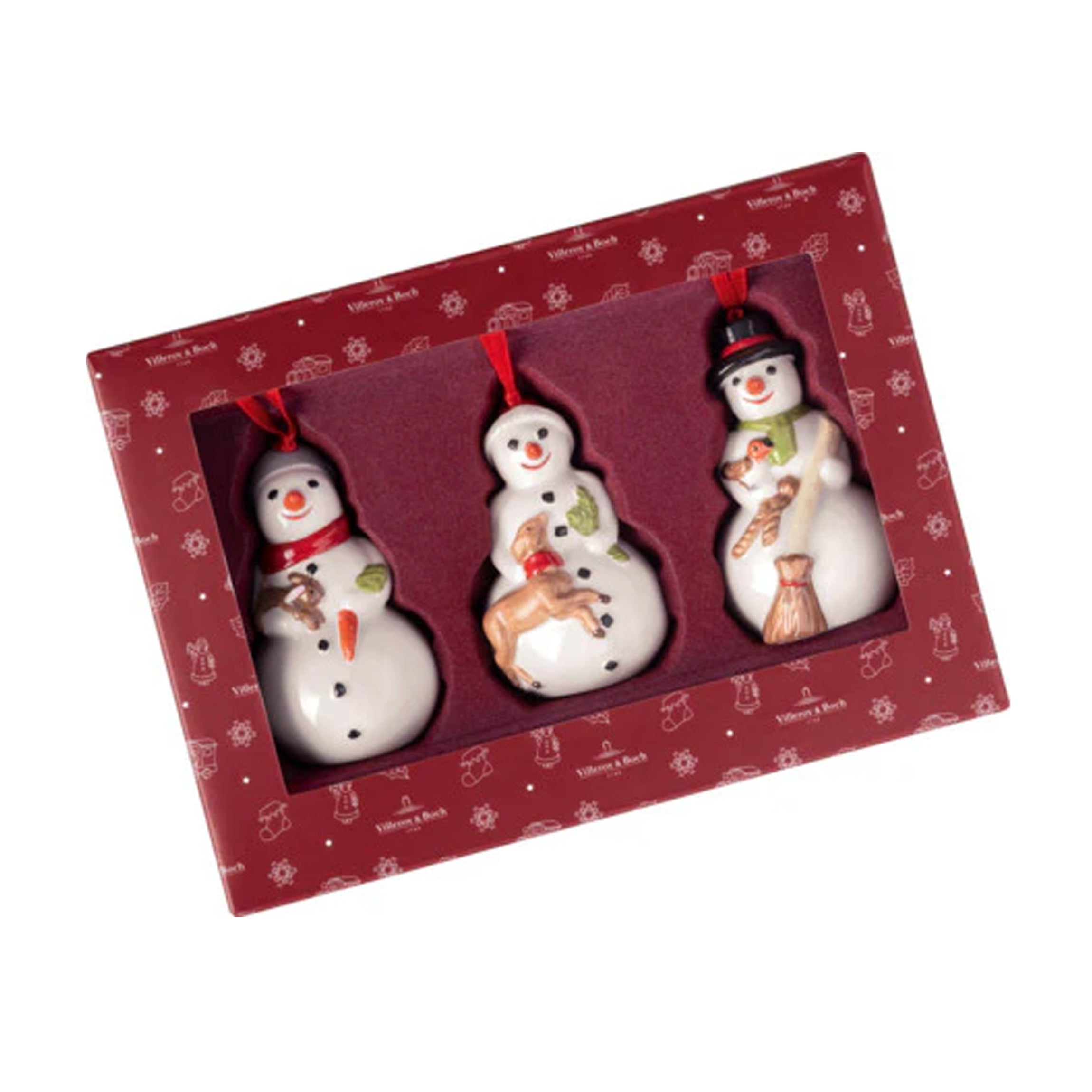 Nostalgic Ornaments Snowmen Ornaments in Multi, Set of 3