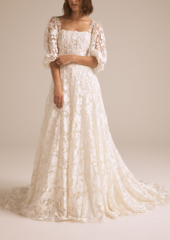 Nouvelle AMSALE Sedona Floral Embroidered Gown | Over The Moon