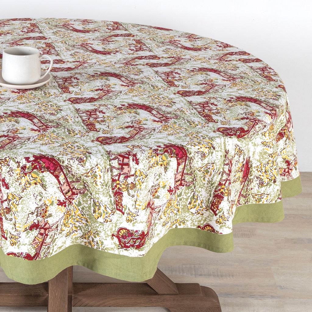 Renne Reindeer Tablecloth in Red & Green