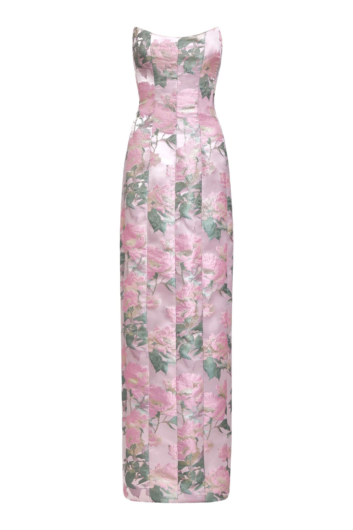 Odessa Light Pink Brocade Column Gown